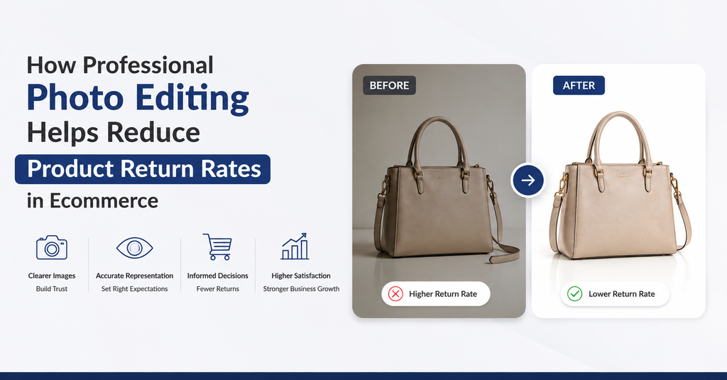 How Professional Photo Editing Helps Reduce Product Return Rates in Ecommerce  - Cover Image